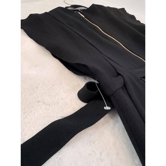 New Eliza J Women's Size 10 Black Sleeveless Sheath Midi Dress with Belt - Picture 11 of 14